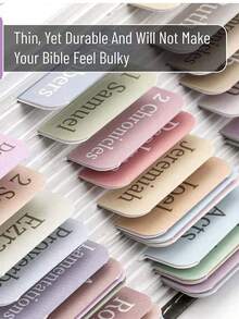 Cunese 75 Pcs Bible Tabs - Morandi Color Bible Index Tabs, Laminated Bible Study Supplies For Students, Back To School Essentials, Book Labels For Scripture (Women & Men) Stickers Sticker Scrapbook Supplies Funny Stickers Laptop Stickers Kindle Phone Stickers - Multicolor - View 4