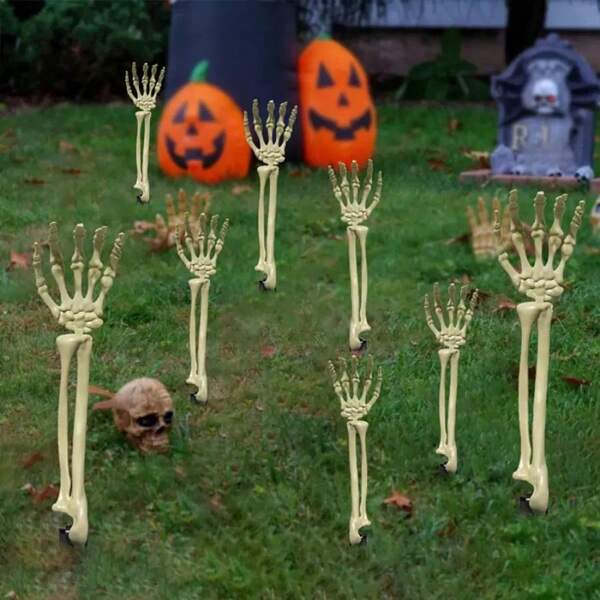 Halloween Dekor Boden-Stake Skeletthand, Halloween Spukhaus Garten Dekorationen, Skelett Handwerke