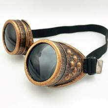 1 件，蒸汽朋克护目镜 - 复古圆形塑料眼镜，适合角色扮演和万圣节服装配饰 - 彩色 - 查看 2