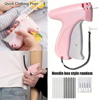 Fine Stitch Gun For Clothes, Micro Mini Stitch Tagging Gun For Clothing,Quilting Hemming Tools Quick Stitch Sewing Gun With 6 Fine Needles & 1000 Pcs Fasteners