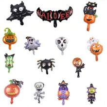 10pcs Random Mini Halloween-Themed Foil Balloons For Halloween Party Decoration - Multicolor - View 5