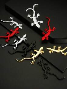 Dekorative Gecko Autoaufkleber, witzige metallisch schwarze Gecko Aufkleber für Karosserie, personalisierter Nummernschild und Heckaufkleber - Verschiedenfarbig - Übersicht 4