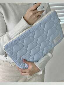 蓬松云朵般柔软笔记本电脑内胆包，可爱简洁风格平板电脑/iPad 保护套 11/13/15 英寸笔记本电脑袋，适合返校学校用品包，适合学校工作笔记本电脑包，适合女士 书包 - 彩色 - 查看 11