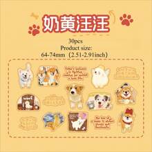 30pcs Cartoon Cat And Dog Stickers Mobile Phone Stickers Item Decoration Stickers Frosted Material Stickers Premium Waterproof Vinyl Stickers For Scrapbooking, Journals, And Laptops - Durable & Decorative Scrapbook Supplies For Adults,School Supplies,Back To School