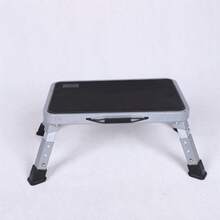 1pc Outdoor Minimalist Portable Foldable Footstool, Home Bathroom Anti-Slip Small Step Stool, 4-Legged Stepladder School Supplies, Back To School - Black - View 1