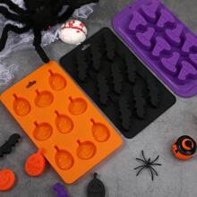 Silicone Chocolate Mold Set For Halloween Candy And Chocolate Making, Includes Bat, Pumpkin And Witch Hat 3D Silicone Molds, Easy To Clean And Remove, Baking Supplies For Candy, Jelly, Mold Only