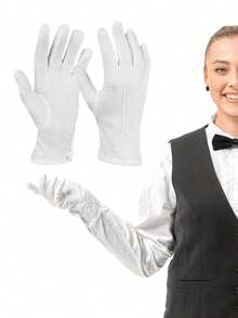 Guantes blancos, adecuados para el eccema y las manos secas - Guantes de trabajo transpirables con forro - Guantes suaves de SPA humectantes para inspección de joyas - Guantes de tela con ajuste elástico, adecuados para la mayoría de las mujeres - multicolor - Ver 2