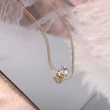 1 件精致闪亮锆石项链 - 金色