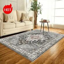 A Large Area Rug, An Affordable Lightweight And Portable Option Featuring Personalized Gray Bohemian Patterns. This Luxurious Area Rug Complements Various Home Decoration Styles, Is Premium Machine-Washable, And Crafted With High-Density Material With Non-Slip Bottom Granules For Fade Resistance. Back To School Entryway Decor Bathroom Kitchen Decor - Multicolor - View 2