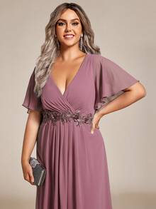 Vestidos de dama de honor de gasa elegante con aplicaciones de alto-bajo en color rosa para bodas de otoño e invierno, vestidos de invitada para fiestas de boda, vestidos para la madre de la novia, vestidos de vacaciones para mujeres
