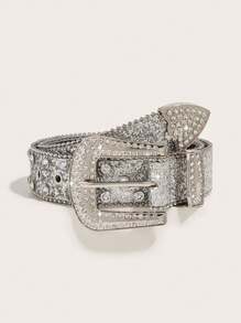 1pc Men's Heavy Rhinestone Glaring Eye Buckle Belt, Suitable For Daily, Party And Gathering Casual, Business, Boyfriend Husband Father Dad Men Gift, Daily Wear, Fashion, Teen, Outdoor, Vacation, Athletic, Travel, Street, Boho, Vintage Fall, Autumn, Halloween Autumn-Winter Accessories,Suitable For Teens, Youth,Men,Casual, Outdoor, Athletic, Vacation, Graduation Gifts, Birthday, Daily Wear