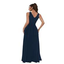 Vestido   Liso    Casual    Tela    Abertura alta  Espalda al aire    Noche de fiesta  Boda  Sesión de fotos    Marca Dulccinea  Modelo Angelita - Azul Marino - Ver 4