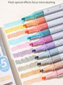 5 pezzi di penne fluorescenti, pennarelli morbidi per graffiti artistici e evidenziatori per studenti, utilizzabili per segnare/disegnare/scrivere/decorare taccuini