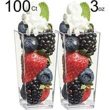 Local Shipping-Zappy 60 Pack 3 Oz Square Mini Dessert Cups With Lids And Spoons Dessert Shooter Cups With Spoons Appetizer Cups Parfait Glasses Dessert Shot Glasses For Party Clear Tumbler Cups - 100 3 oz Square Dessert Cups - View 4