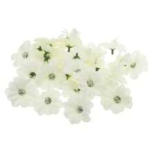Faux Silk Multi-Layered Handmade Artificial Flowers Purple White Pink Bulk - Cream - View 1