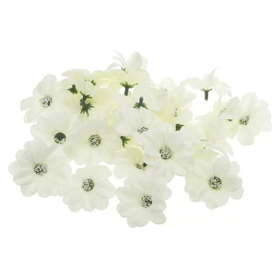 Faux Silk Multi-Layered Handmade Artificial Flowers Purple White Pink Bulk - Cream - View 1