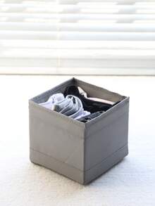 1 件纯色牛津布收纳盒，防水收纳袋，可折叠内衣隔层收纳盒，小尺寸桌面收纳盒，衣柜收纳，灰色抽屉式收纳盒