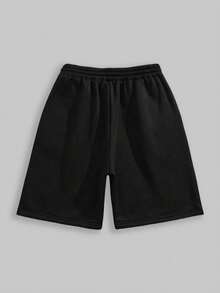 2pcs/Set Men Hooded Tank Top And Drawstring Shorts Casual Suit - Black - View 4