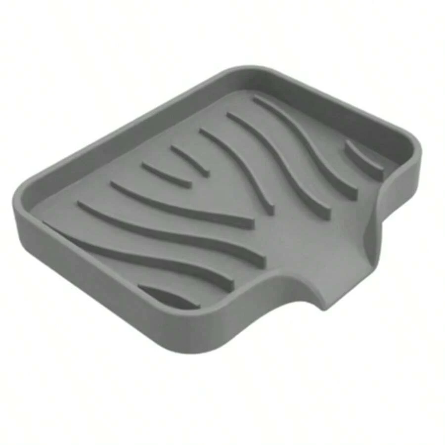 Silicone Soap Dish For Bathroom Self Draining Soap Bar Holder Kitchen Sink Soap Dish Sponge Drain Pad Countertop Soap Dispenser