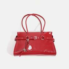 Ballet Princess Red Sweet Cool Underarm Baguette Bag Bride Wedding Bag Winter New High-End Handbag Shoulder Bag