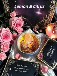 70 克大豆蜡烛，含水晶和干花 - 蜡烛香薰礼品套装，豪华家居装饰，可营造放松和水疗氛围。 - Crystal Floral Candle -70g - 查看 8