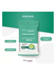 Set de 3 Paquetes de Toallitas Desmaquillantes Reafirmantes, Agua Micelar + Pepino, Remueve Maquillaje A Prueba De Agua, 30 Toallitas - Verde - Ver 4