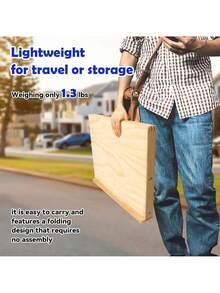 1 件可调节木制儿童画架 - 坚固的天然木质桌面角支架，80° 可调角度，素描水彩油画板，木制折叠香味便携式画板