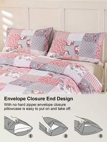 3pcs Floral Pattern Bedding Set (1 Duvet Cover And 2 Pillow Shams), Soft And Skin-Friendly, Suitable For All Seasons - Multicolor - View 7