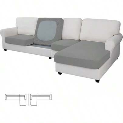 Stretch Chair Cushion Cover Sofa Cushion Protector Sofa Slipcover Soft Flexible With Elastic Bottom ()