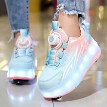 LED Light Up Roller Shoes, Removable Wheels, Leisure Sports Shoes, Quick Skating, Brakes, Ideal Gift For Boys And Girls