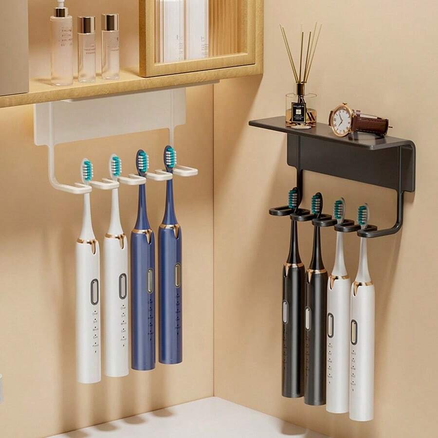 Estante de almacenamiento multifuncional, gabinete con espejo, soporte para cepillo de dientes, vaso de enjuague, vaso para cepillo de dientes montado en la pared, organizador de drenaje con estante colgante