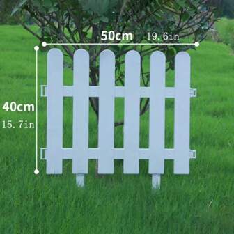 白色塑料栅栏，花园栅栏栏杆，户外园艺栅栏，可堆叠小栅栏