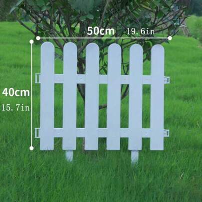 Cerca de plástico blanco, baranda para valla de jardín, cercado de jardinería para exteriores, cerca pequeña apilable
