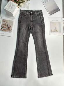 Women's Y2K Flared Jeans With Pockets, Autumn