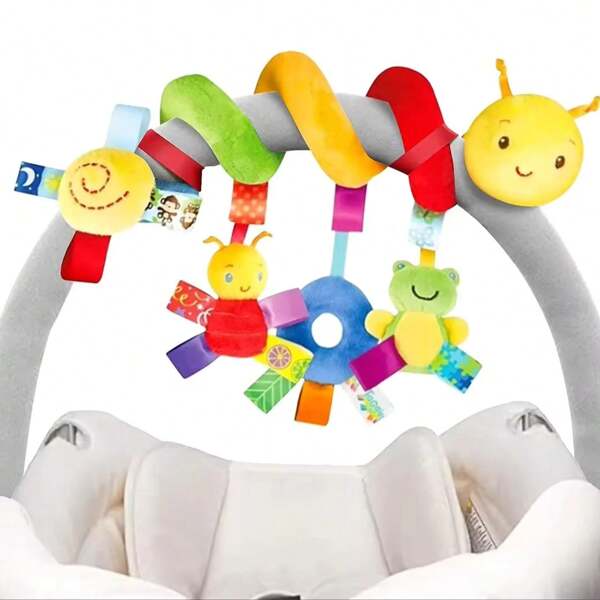 Baby Stroller Toy - Plush Spiral Donkey Hanging Pendant, Random Color, Suitable For 0-3 Years Old Infants, Includes Bell Toy, Great As Thanksgiving, Christmas, Easter Or Halloween Gift