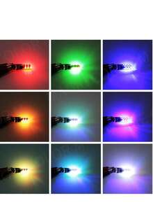 Multicolor RGB Pinch Type T10 LED Spotlights With Remote Control For Universal Car Motorcycle 12v Pair - Multicolor - View 6