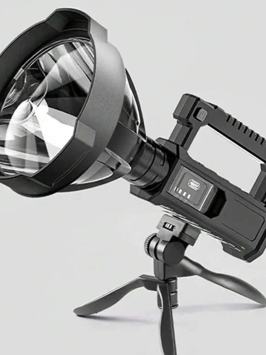 Super Bright Portable LED Flashlight, LED Torch, High Intensity Portable LED Flashlight With Side Light, USB Charging, Strong Light Searchlight, With Stand