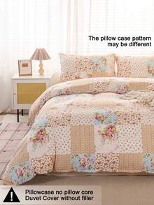 Cirelle 3 件套花卉图案羽绒被套套装（1 个羽绒被套和 2 个枕套）柔软亲肤羽绒被套床上用品套装，适合家庭使用，四季床单套装 - 彩色 - 查看 4