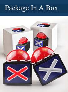 带声音蜂鸣器按钮和灯光的游戏蜂鸣器，适合家庭使用的游戏节目蜂鸣器，非常适合游戏之夜、琐事俱乐部和教室的问答游戏按钮（黑色） - 彩色 - 查看 3