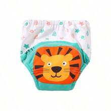 4 Stück dünne positionierte Tierdruck Baby Jungen/Mädchen Trainingshosen, weich & bequeme wiederverwendbare Stoffwindeln, unverzichtbares Geschenk für Babys