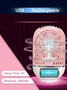 1pc Mini Eyelash Fan, Suitable For Eyelash Extension, Portable Eyelash Fan Dryer, Handheld Rechargeable USB Eyelash Fan, Built-In Sponge Cooling Air Conditioner Fan, Suitable For Eyelash Extension Manicure, Quick Drying Nail, Eyelash Extension Glue/Adhesive (1pc Pink) - Pink - View 12