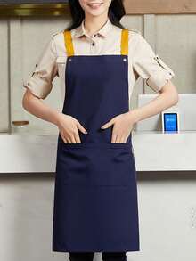 防水防油围裙，适用于餐饮、烹饪、烘焙，适用于家庭厨房、餐厅、咖啡店、面包店，男女新款设计，咖啡色 - 彩色 - 查看 5