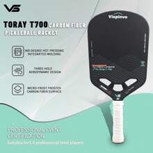 VISPINVO Racchette da pickleball in fibra di carbonio TORAY T700, con struttura aerodinamica senza bordi, anima in nido d'ape in PP, spessore di 16 mm sottoposti a termoformatura, che offrono potenza, controllo e spin massimo, omologate USAPA per il pickleball