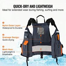Universal 80N Buoyancy Life Vest PFD For Men & Women - Lightweight Watersports Jacket For Kayaking, Boating, And Swimming - Orange - View 6
