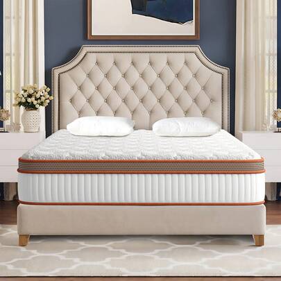 Matratze 140x200 cm Kaltschaummatratze HR + Blue Latex, Höhe 25cm, Anti-Milben, Antibakteriell, Härtegrad H3/Öko-Tex Zertifiziert, Orthopädische, 8-Zonen Taschenfederkernmatratze