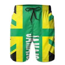 Maillots de bain courts homme imprimés en 3D avec le drapeau jamaïcain, shorts de plage mode d'été Jamaïque, shorts de planche de surf, shorts de sport à séchage rapide