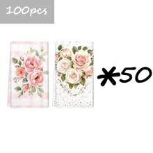 1set/2pcs/4pcs Elegant And Beautiful Rose Patterns Dish Towel, Scouring Pad, Suitable For Restaurant, Kitchen, Bathroom, Daily Decoration, Family Party Decoration, Home Decoration, Household Items, As Gifts