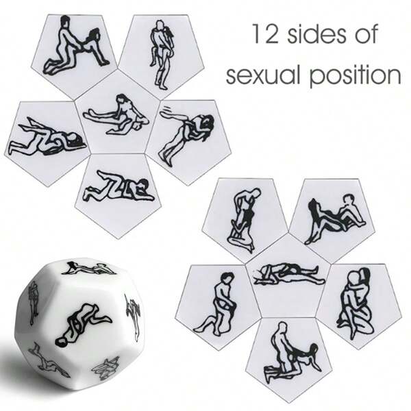 Color Random 12 Porn Dice Adult Sex Dice Lovers Flirting Toys Love Posture Guide Romantic Luminous Love Porn Dice Party Gifts