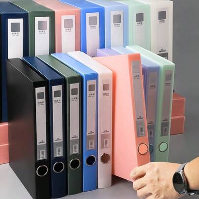 1 Stück massiver A4 Schnallenbuch, einfarbiger Ordner, wasserdicht und fleckabweisend, sehr attraktive durchscheinende Dokumentenmappe, 20 Seiten/30 Seiten/40 Seiten/60 Seiten/80 Seiten/100 Seiten, mehrere Spezifikationen zur Auswahl, Geschenke für Einschulung/Abschluss, geeignet für Schule, Familie, Büro, Aufbewahrung und Sortierung von Schreibwaren, gute Unterstützung für Lehrervorräte, Einschulung, Schulmaterial