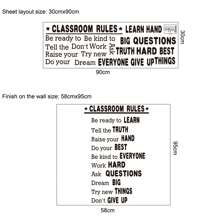Self Adhesive School Classroom Rules Wall Sticker Baby Nursery Quote Wall Decal Mural,Back To School,School Supplies